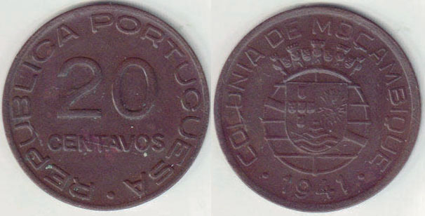 1941 Mozambique 20 Centavos A003721